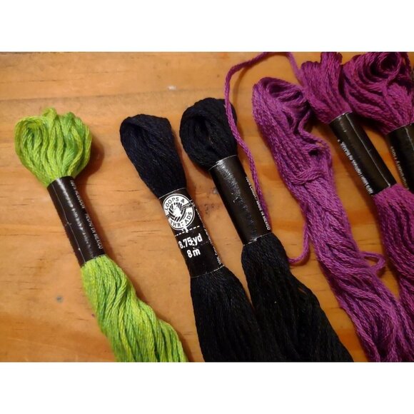 Loops and Thread Purple Brown Black Embroidery Floss Cross Stitch Thread 10 Pk - Picture 2 of 3